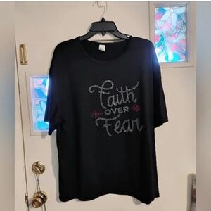 Faith Over Fear Diamond Graphic Top